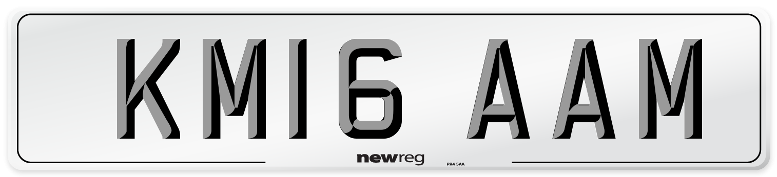 KM16 AAM Number Plate from New Reg